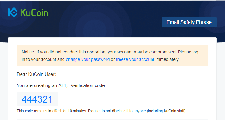 forgot kucoin key