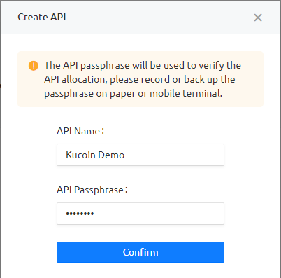 how to find kucoin api number